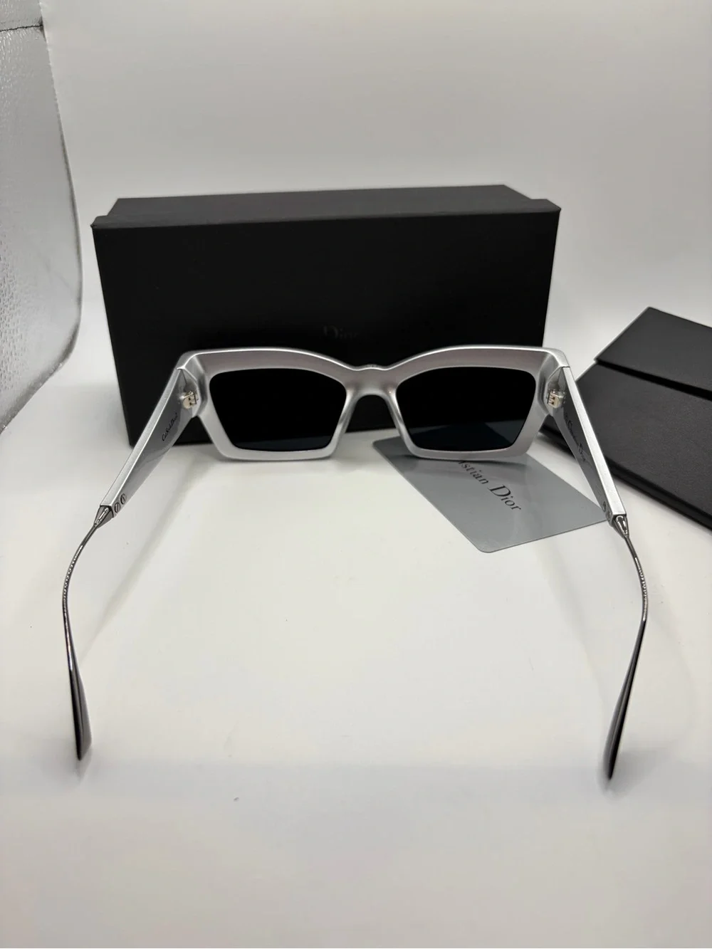 Dior Catstyle Black Rectangular Frame Sunglasses with Dark Lenses